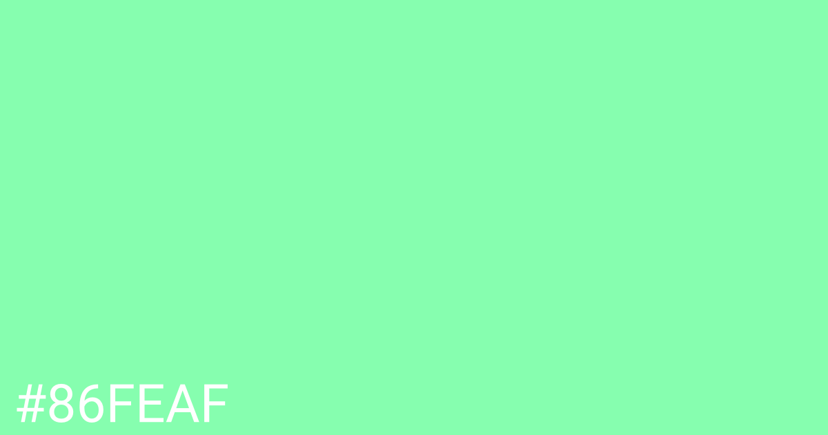 Hex color #86feaf graphic