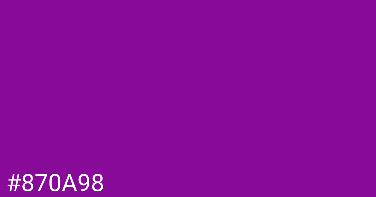 Hex color #870a98 graphic