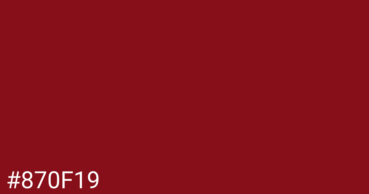 Hex color #870f19 graphic