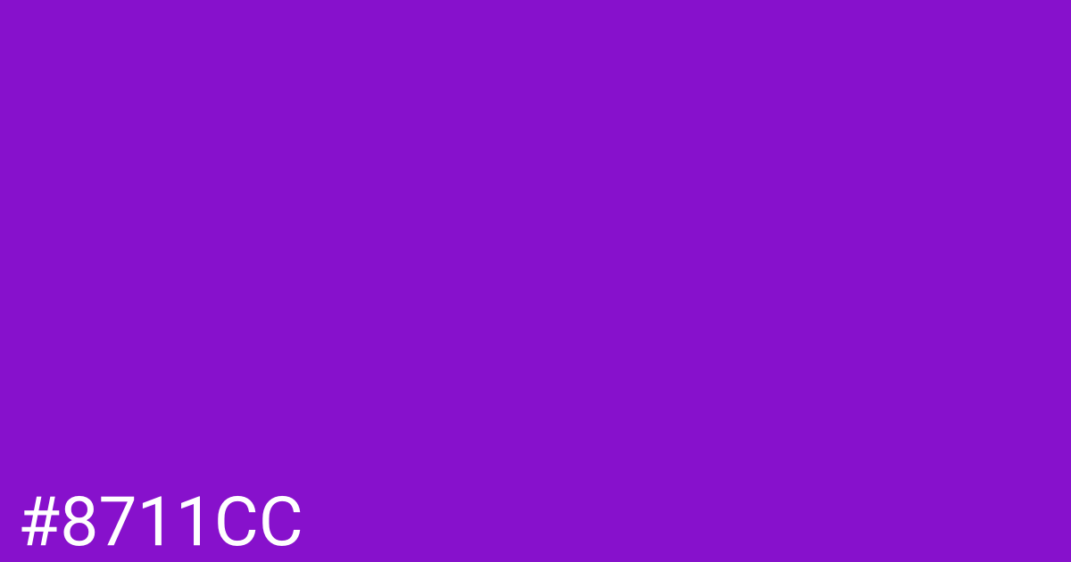 Hex color #8711cc graphic