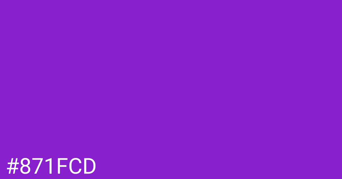 Hex color #871fcd graphic