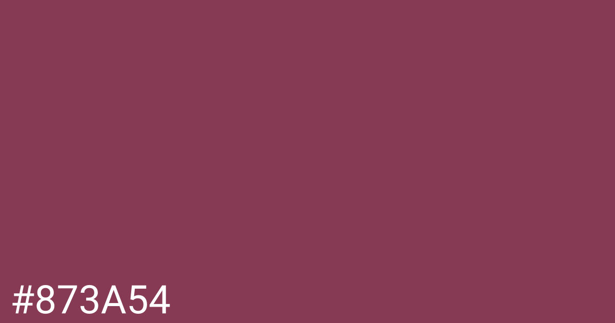 Hex color #873a54 graphic