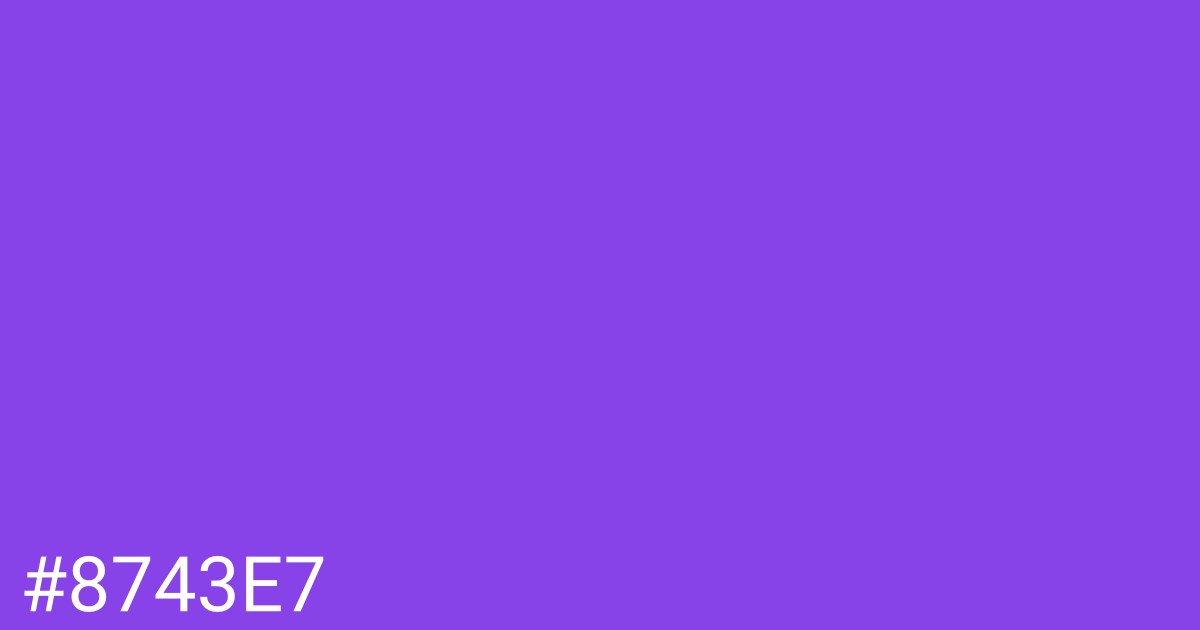 Hex color #8743e7 graphic