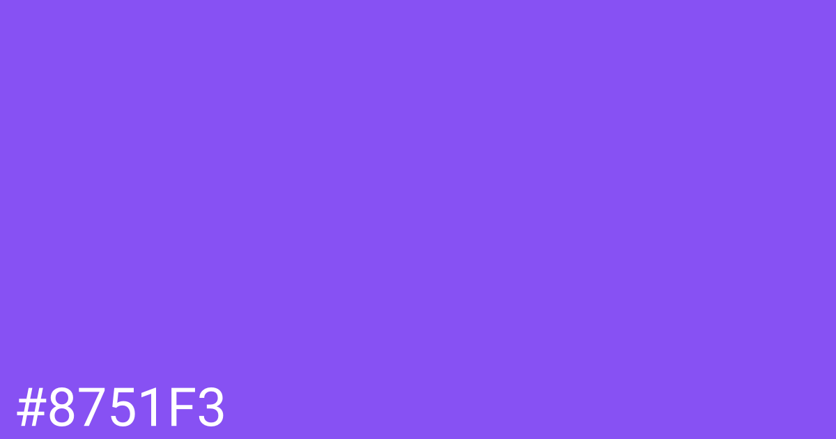 Hex color #8751f3 graphic