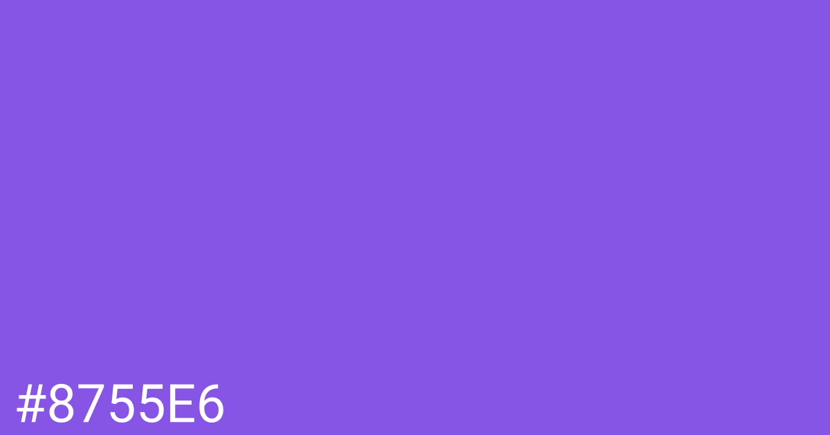 Hex color #8755e6 graphic
