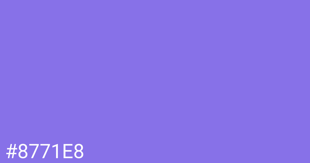 Hex color #8771e8 graphic