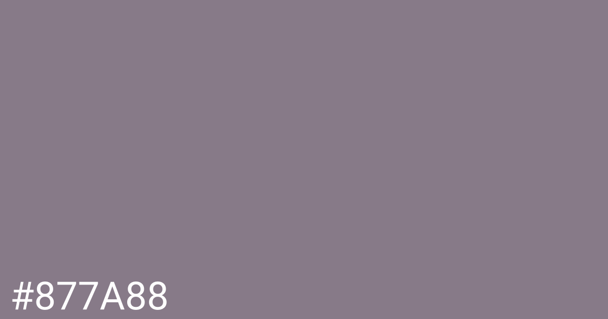 Hex color #877a88 graphic