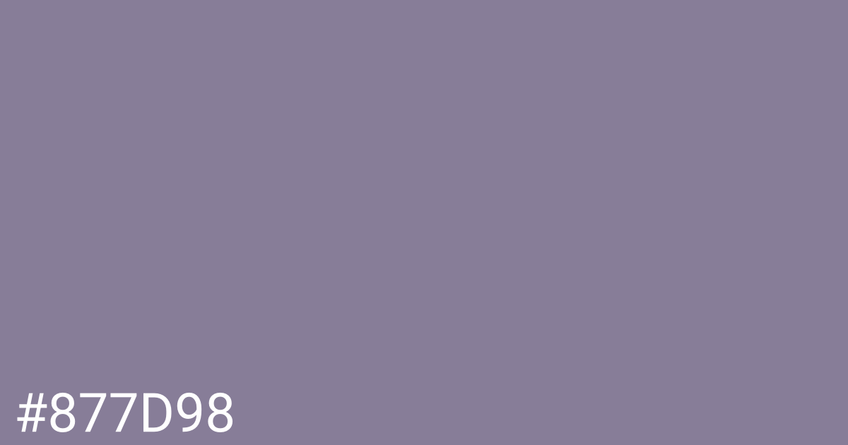 Hex color #877d98 graphic