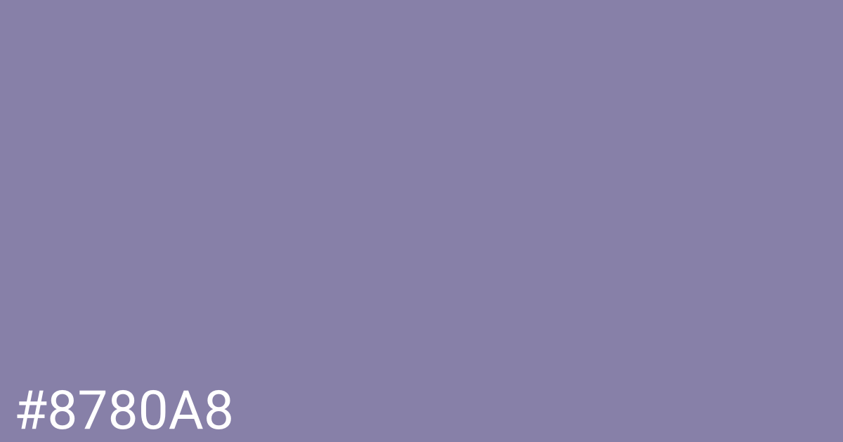 Hex color #8780a8 graphic