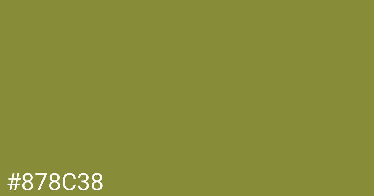 Hex color #878c38 graphic