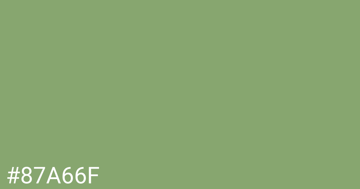 Hex color #87a66f graphic