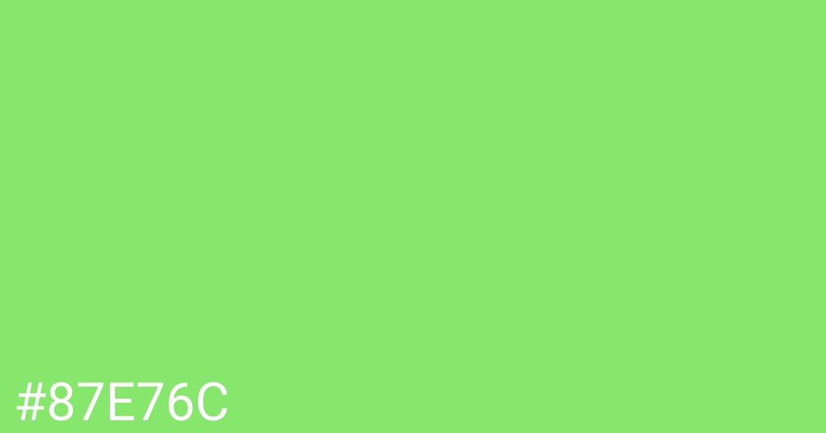 Hex color #87e76c graphic
