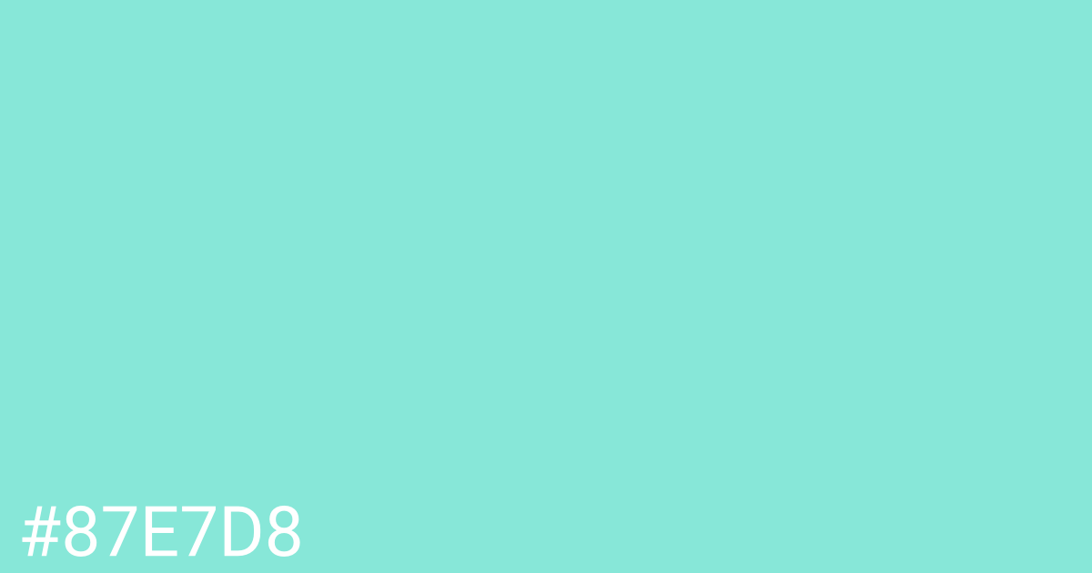 Hex color #87e7d8 graphic