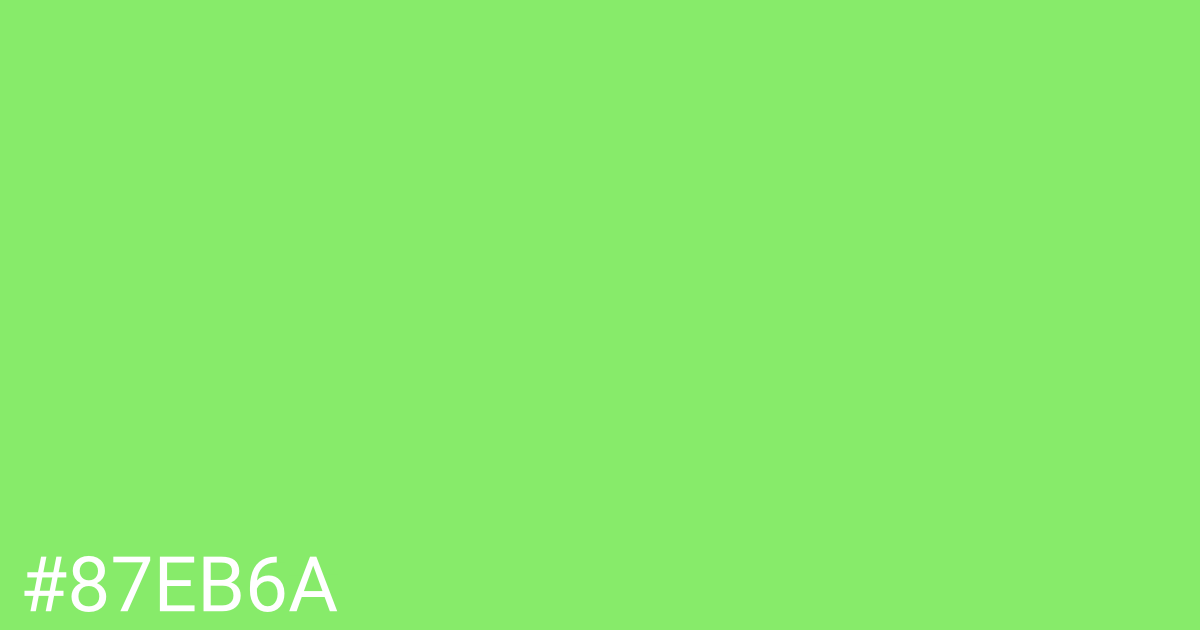 Hex color #87eb6a graphic