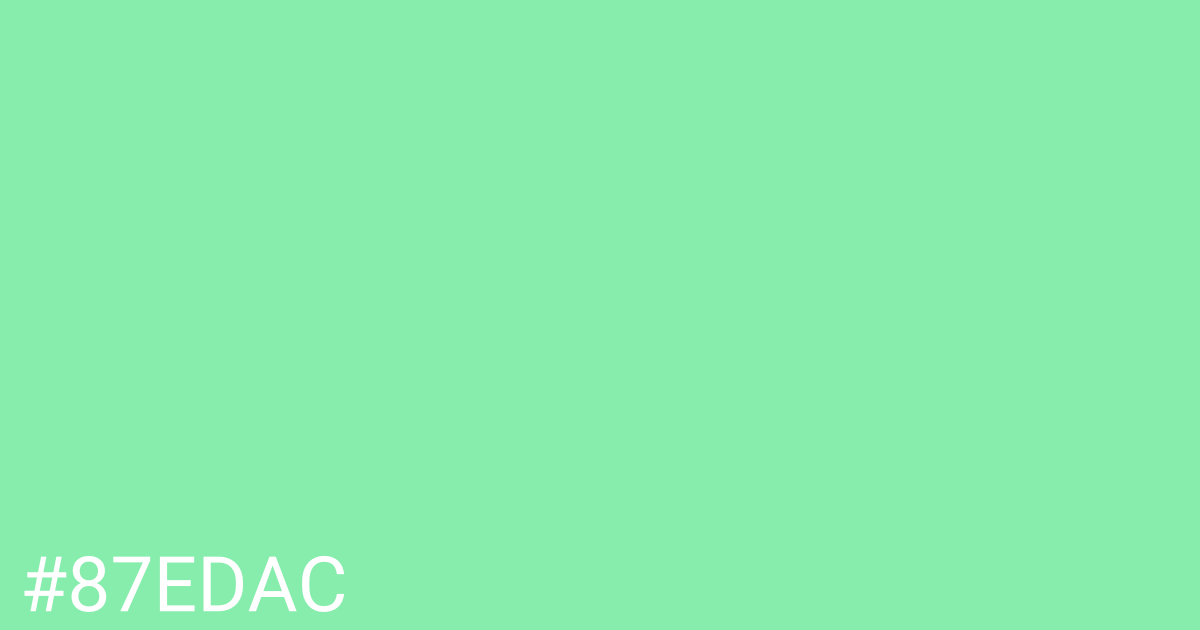 Hex color #87edac graphic