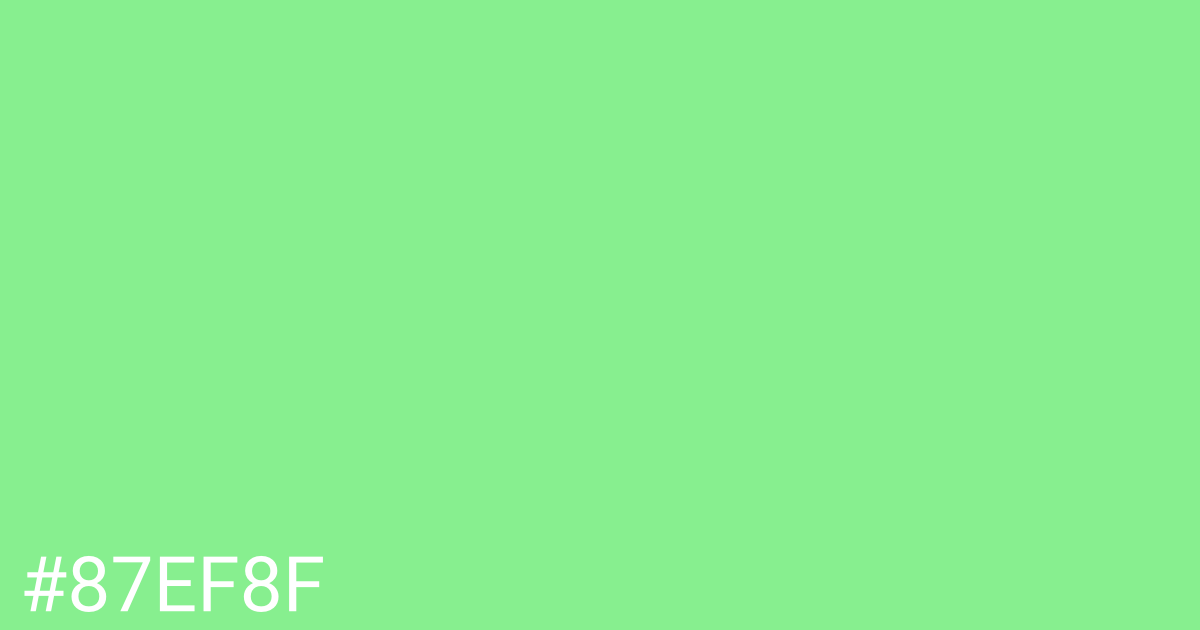 Hex color #87ef8f graphic