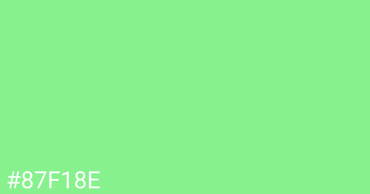Hex color #87f18e graphic