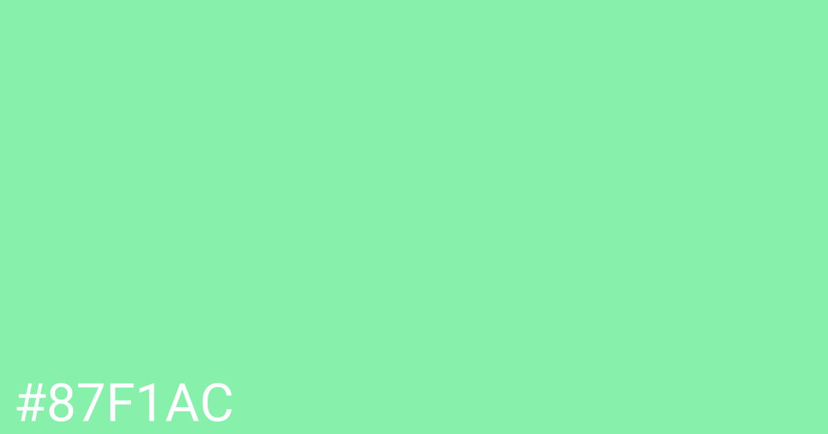 Hex color #87f1ac graphic