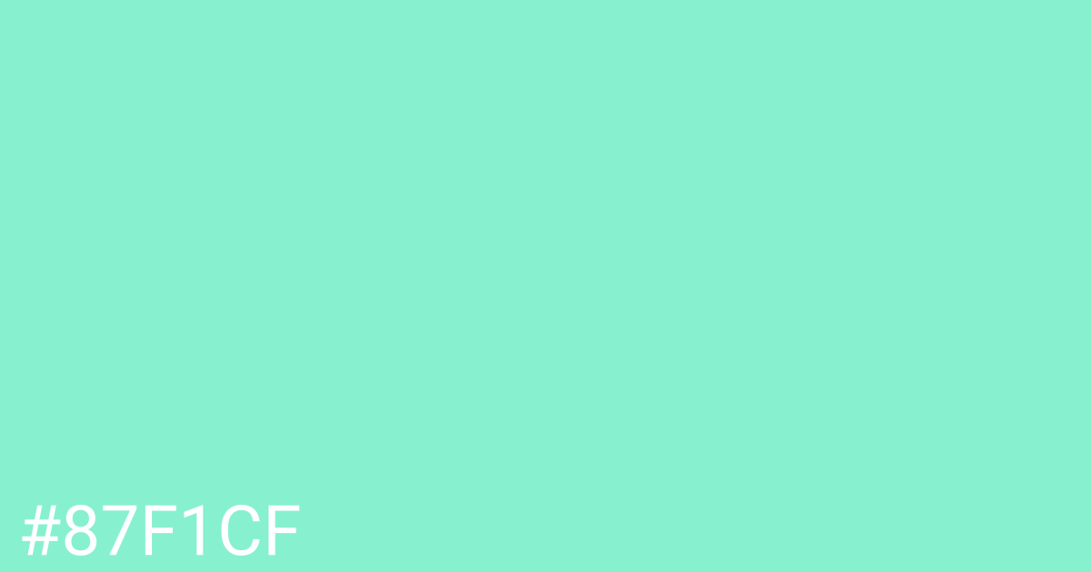 Hex color #87f1cf graphic