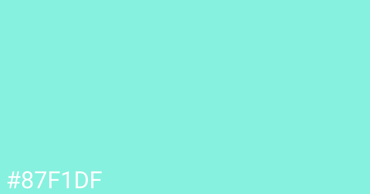 Hex color #87f1df graphic