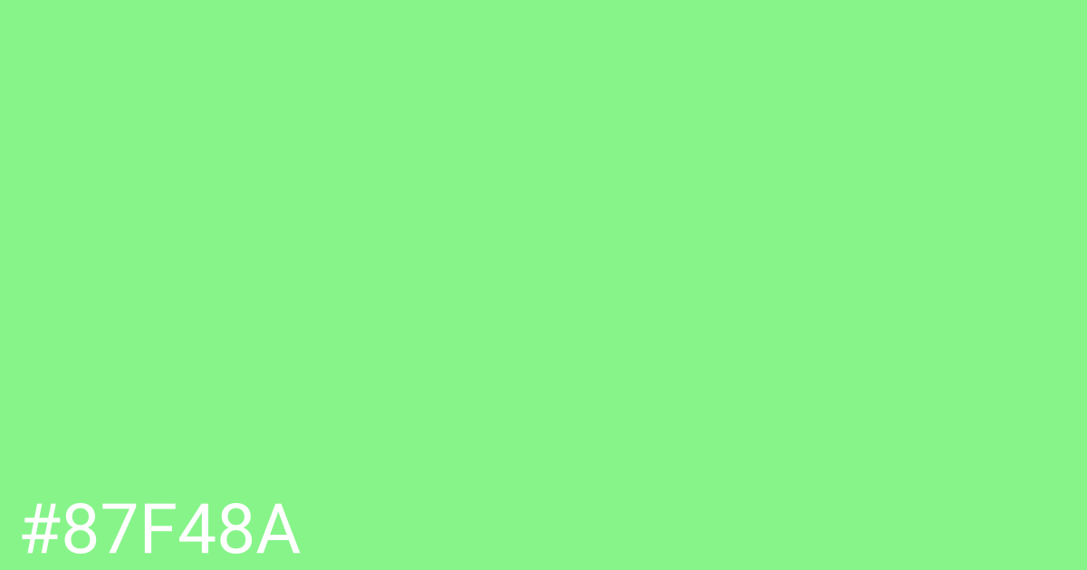 Hex color #87f48a graphic