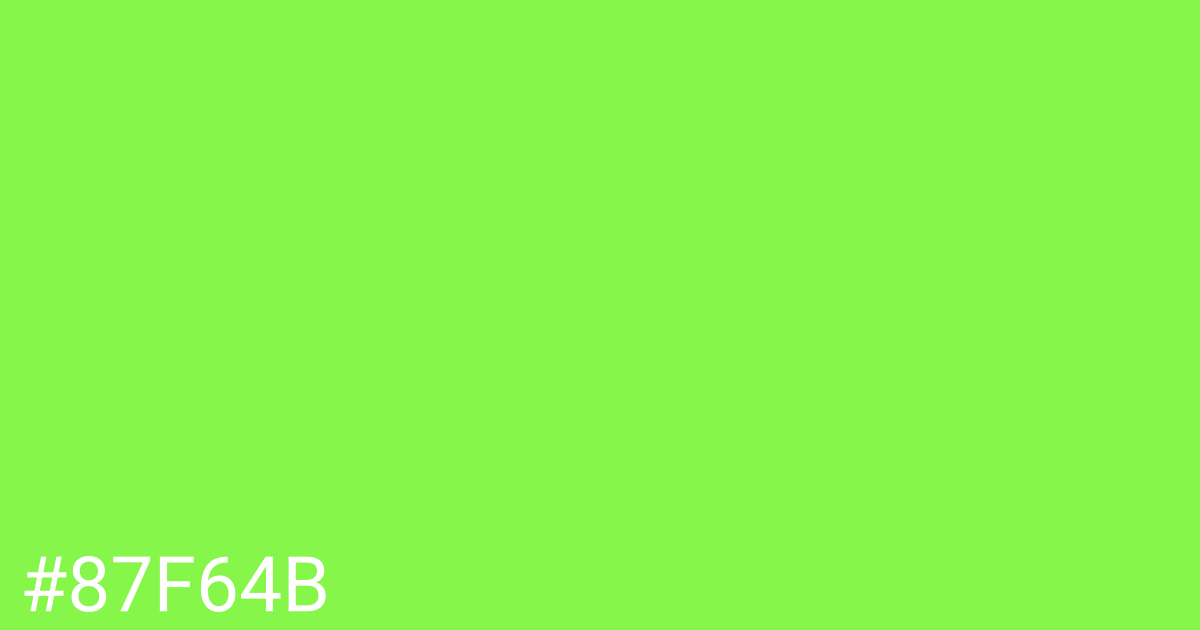 Hex color #87f64b graphic