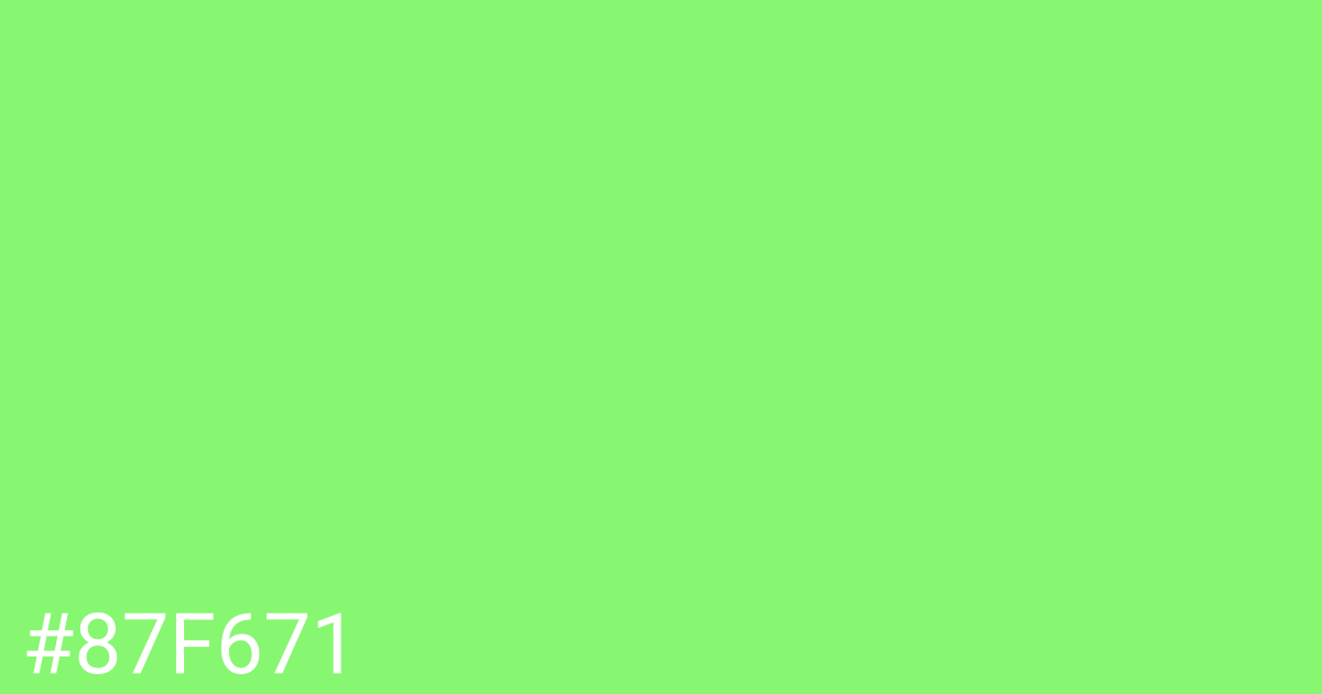 Hex color #87f671 graphic