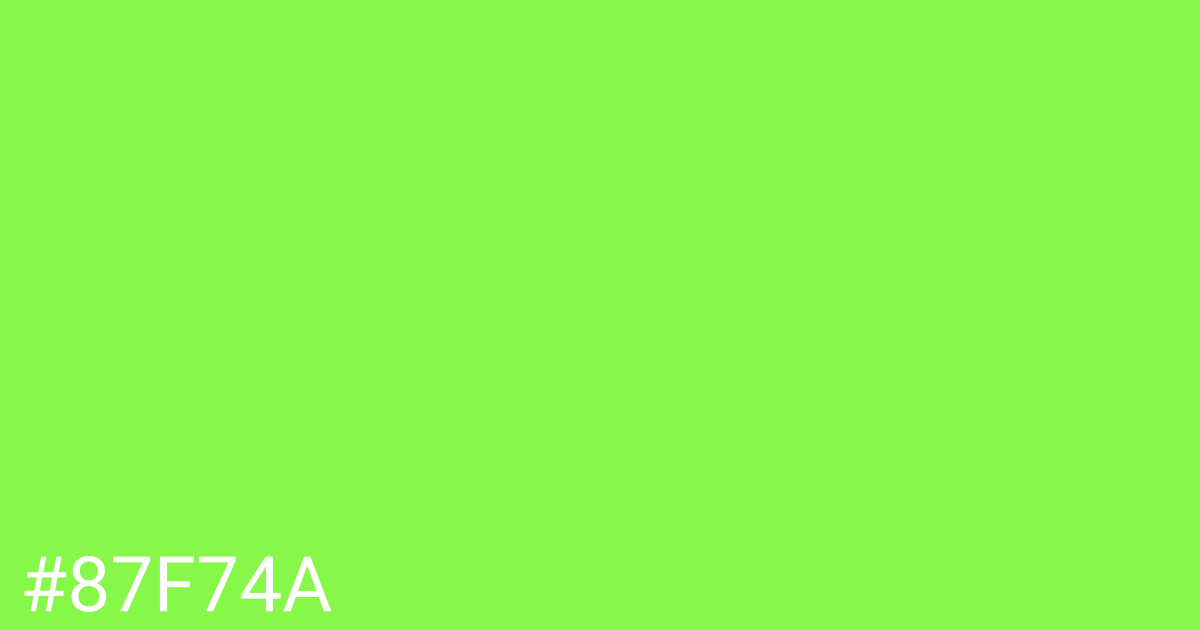 Hex color #87f74a graphic