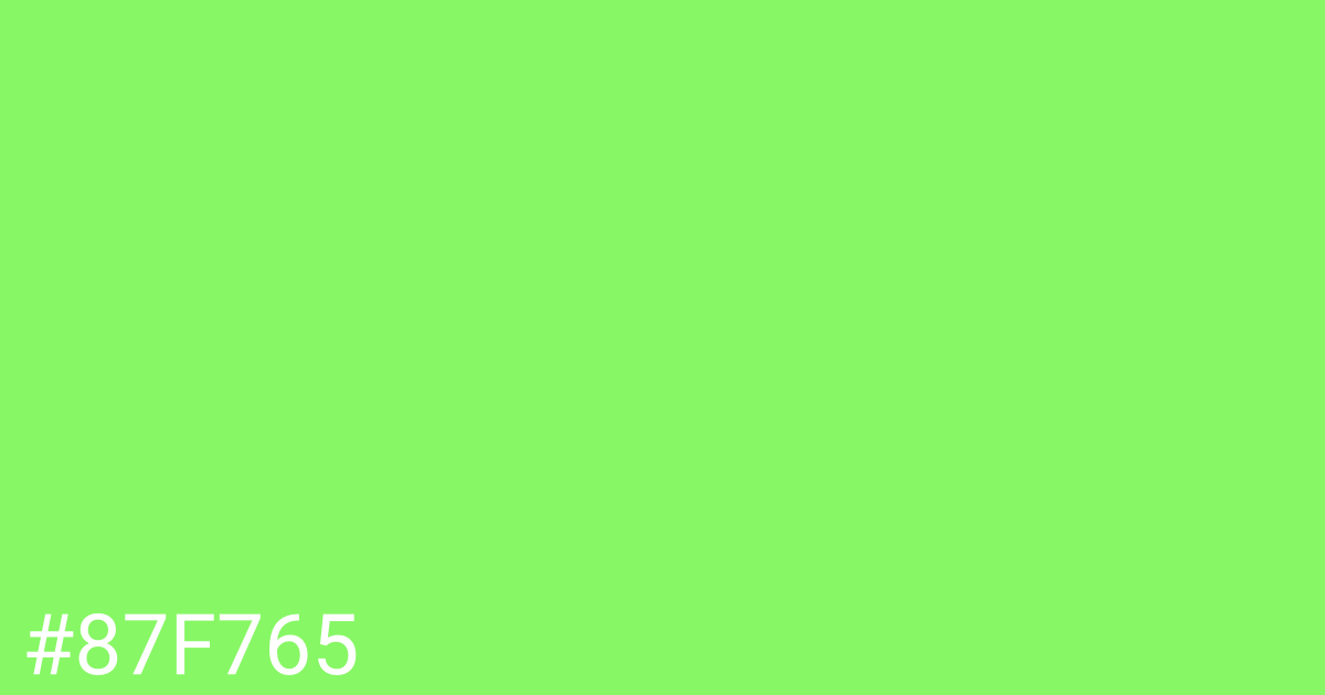 Hex color #87f765 graphic