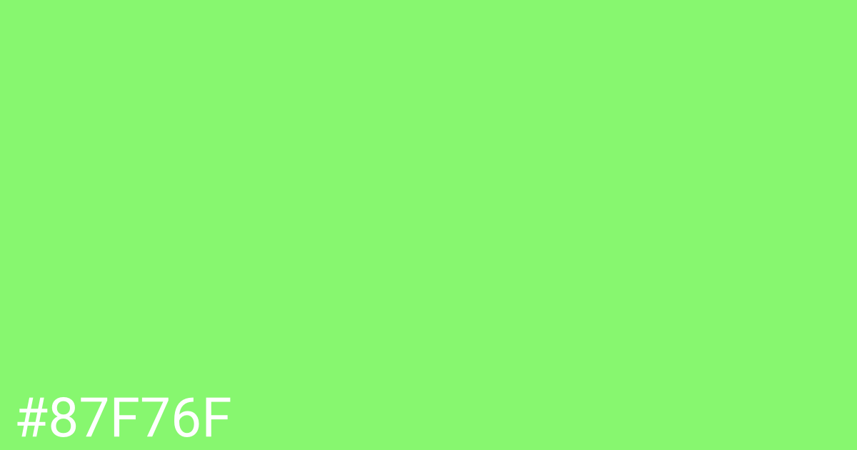 Hex color #87f76f graphic