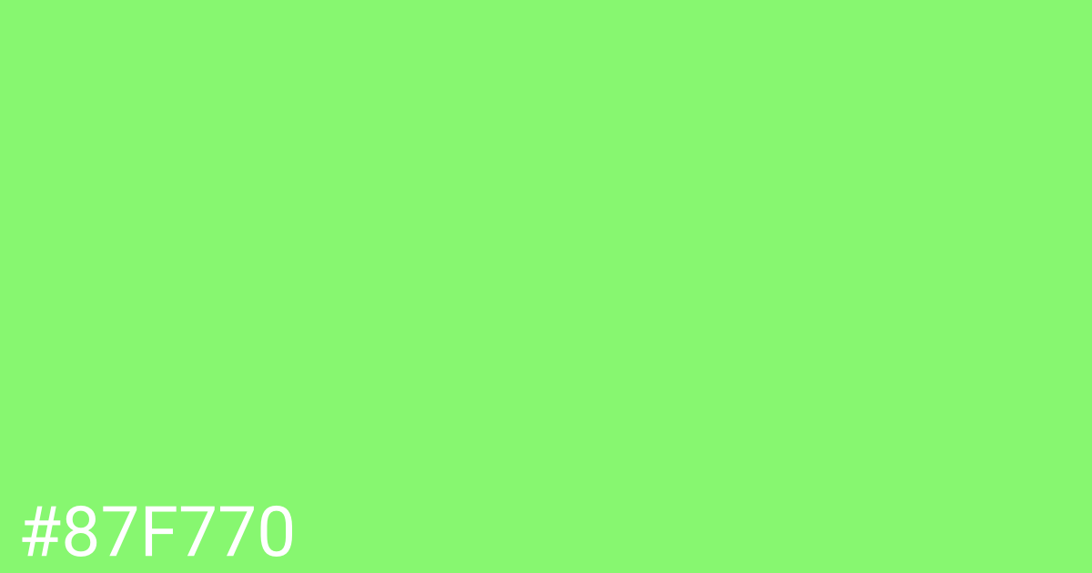 Hex color #87f770 graphic