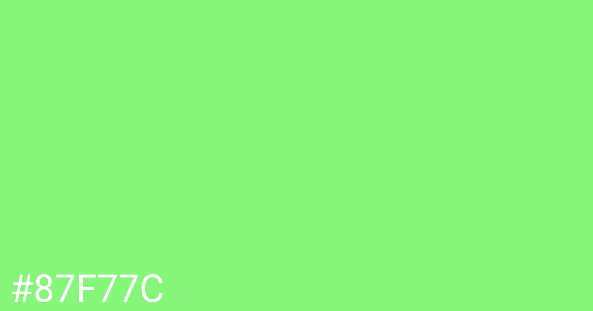 Hex color #87f77c graphic