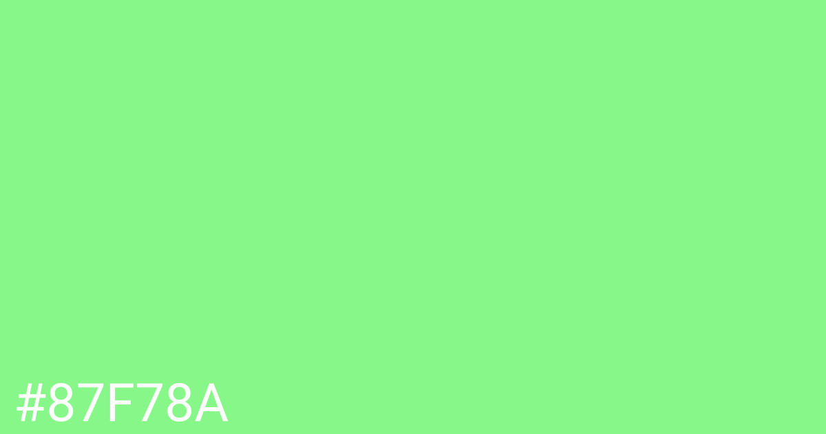 Hex color #87f78a graphic