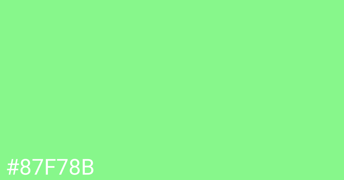 Hex color #87f78b graphic