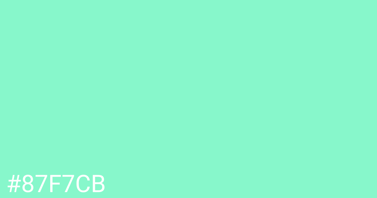 Hex color #87f7cb graphic