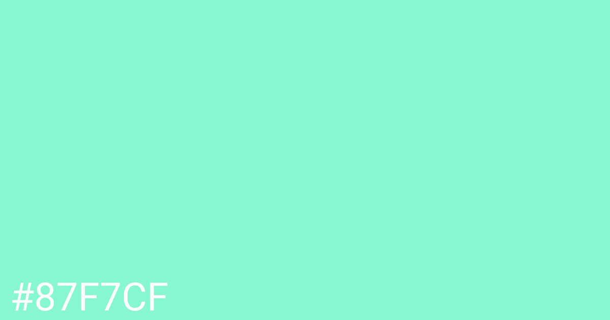 Hex color #87f7cf graphic