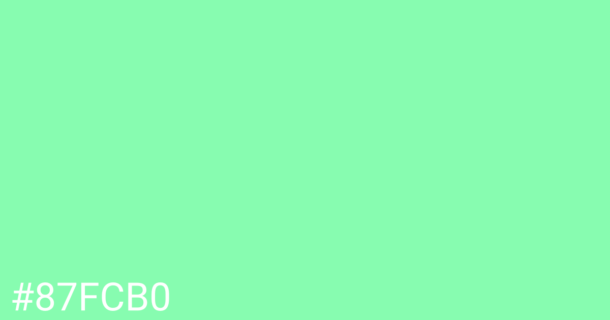 Hex color #87fcb0 graphic