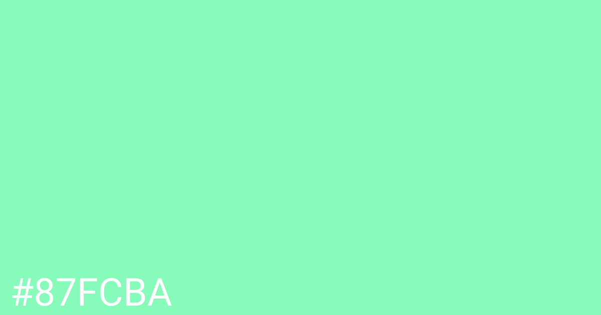 Hex color #87fcba graphic