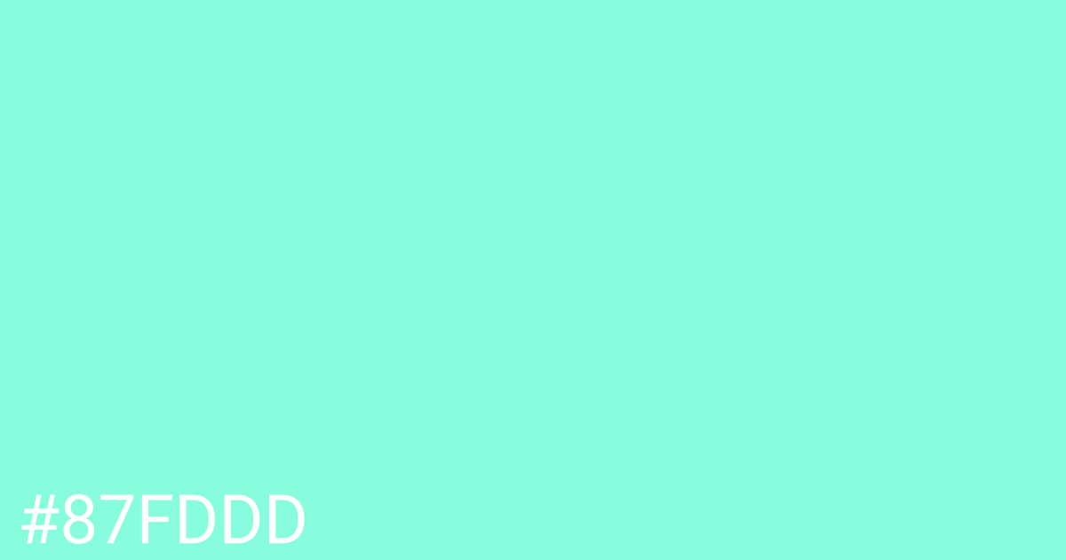 Hex color #87fddd graphic