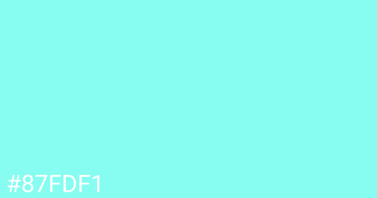 Hex color #87fdf1 graphic