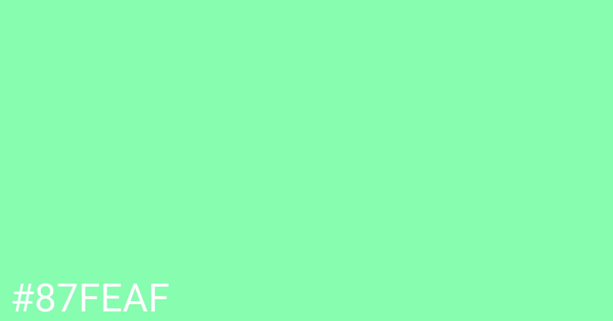 Hex color #87feaf graphic