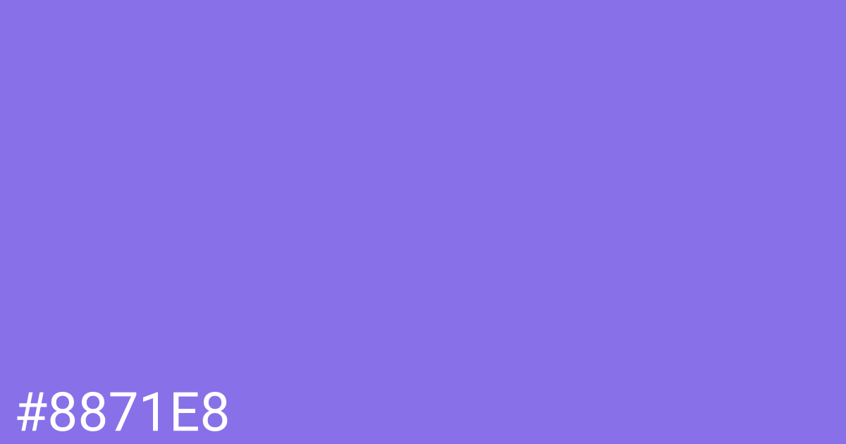 Hex color #8871e8 graphic