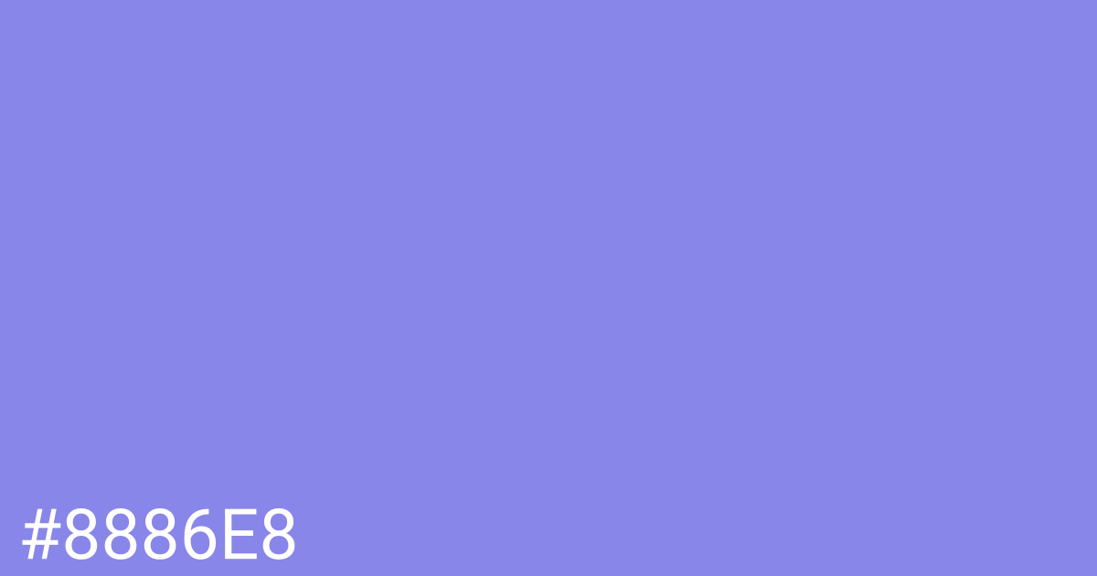 Hex color #8886e8 graphic