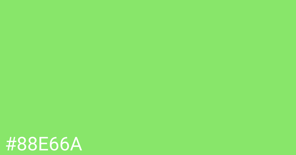Hex color #88e66a graphic