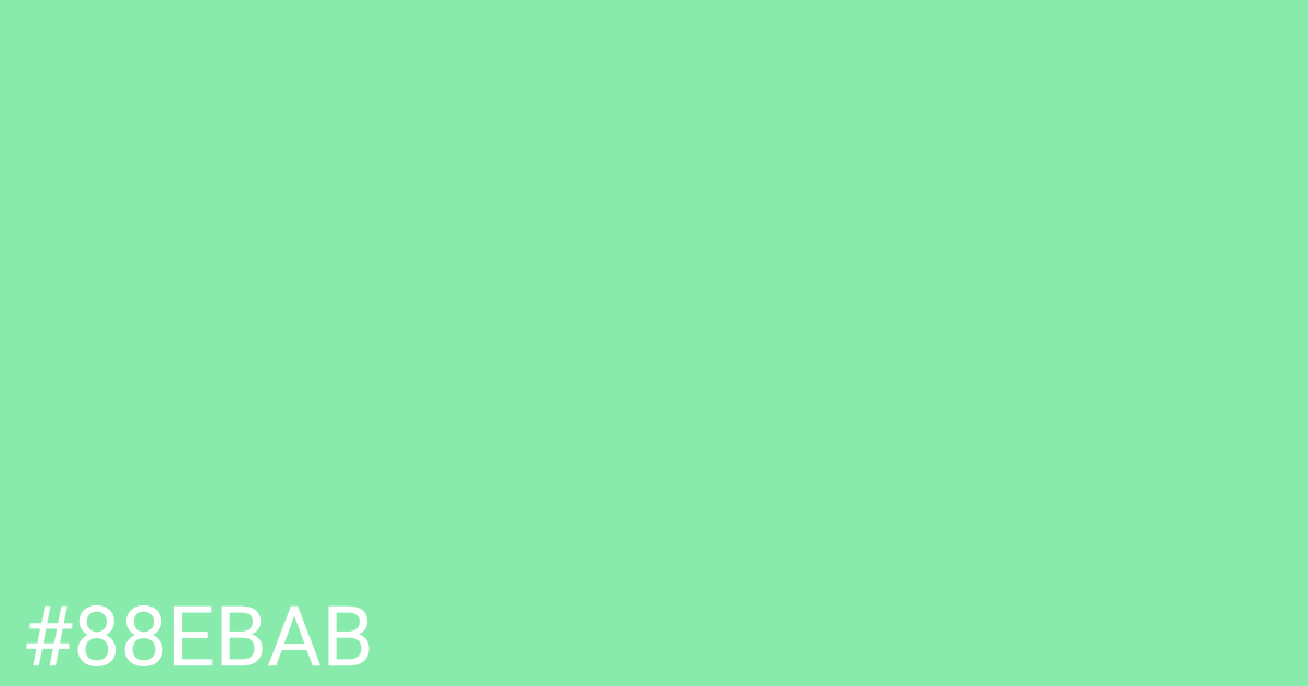 Hex color #88ebab graphic