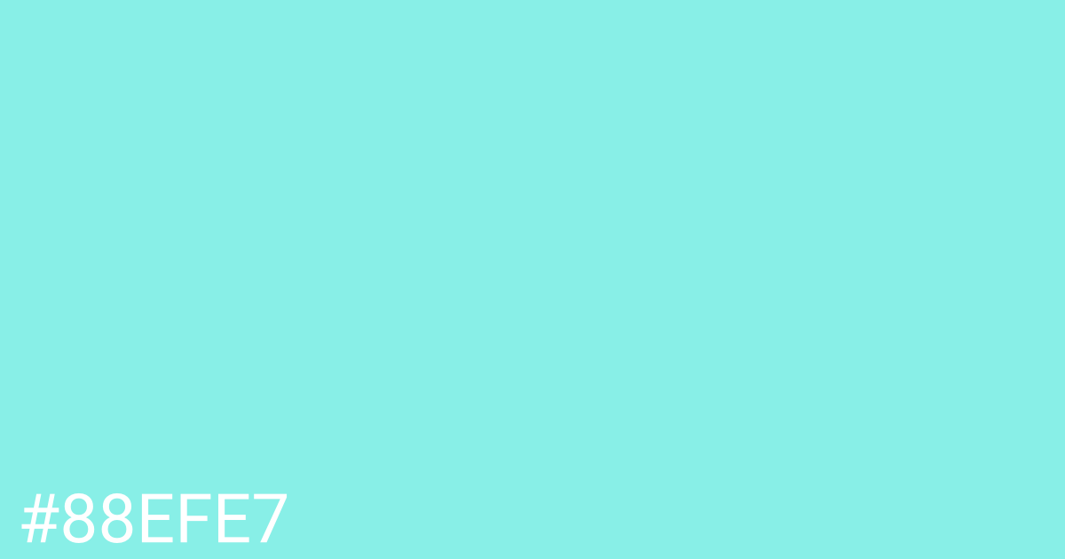 Hex color #88efe7 graphic