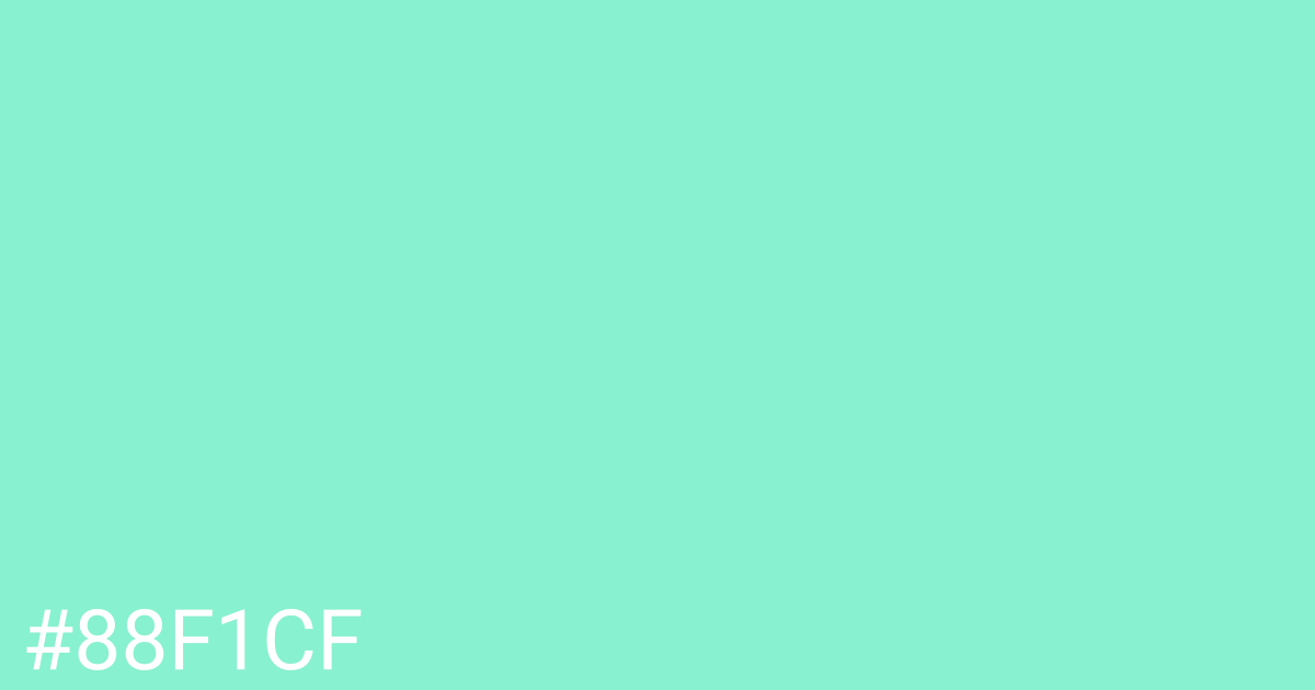 Hex color #88f1cf graphic