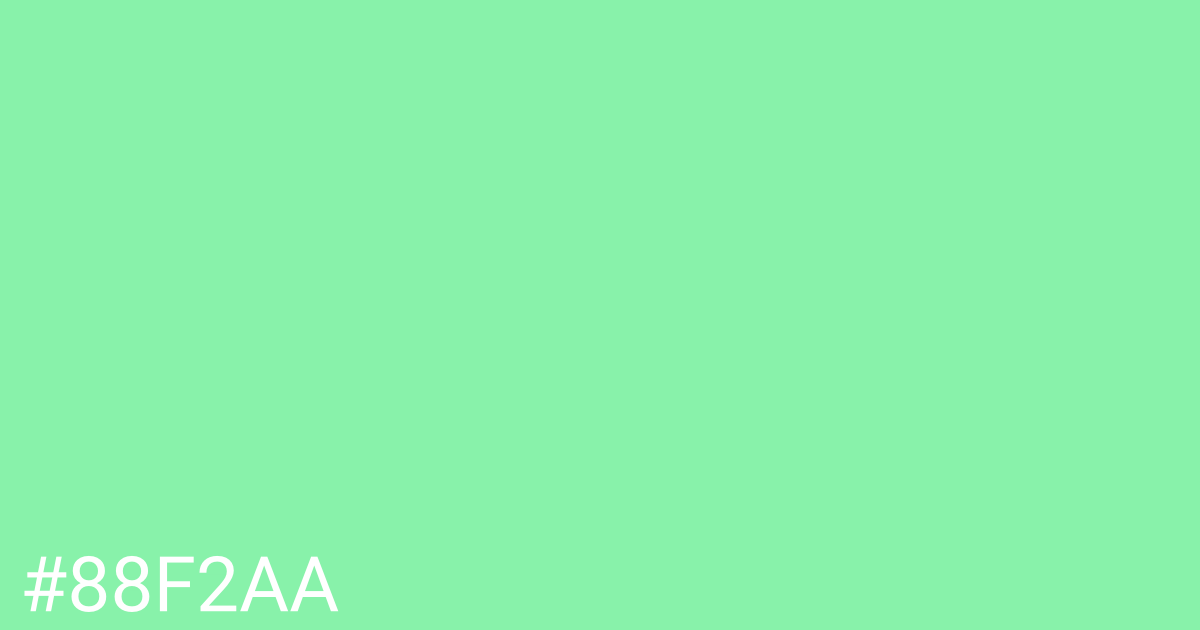 Hex color #88f2aa graphic