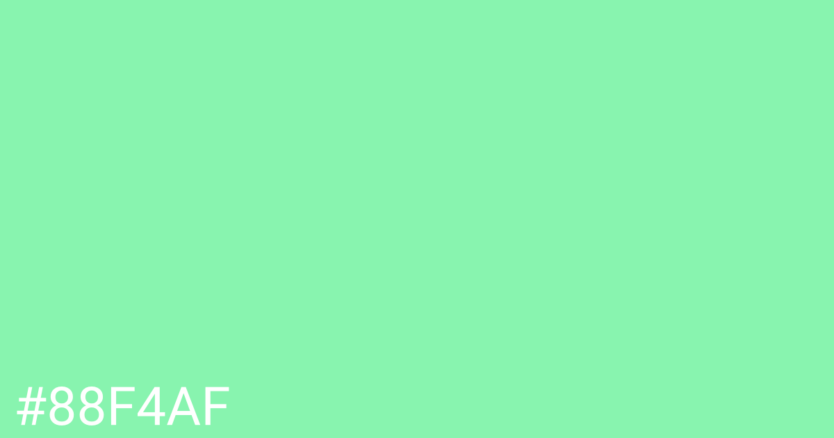 Hex color #88f4af graphic