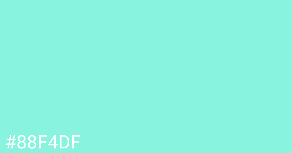 Hex color #88f4df graphic